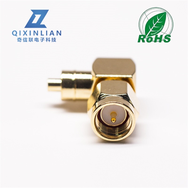 RP/sma连接器 90°公头注塑式1.13线缆 sma内螺纹内针反极天线座