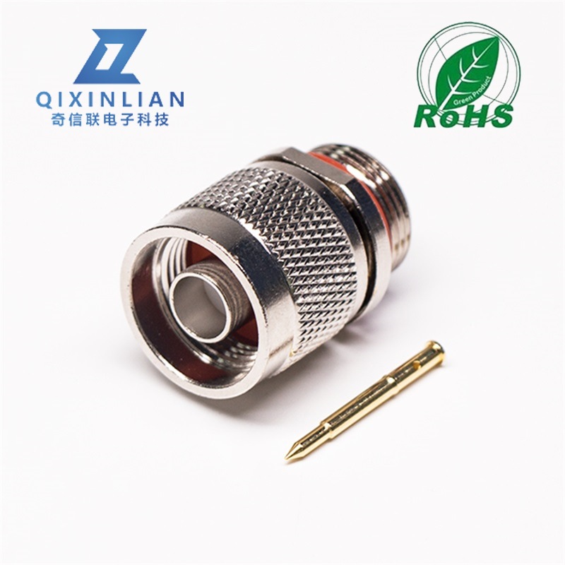 N型公头连接器 环焊接线178/1.37同轴线缆全铜镀镍公头