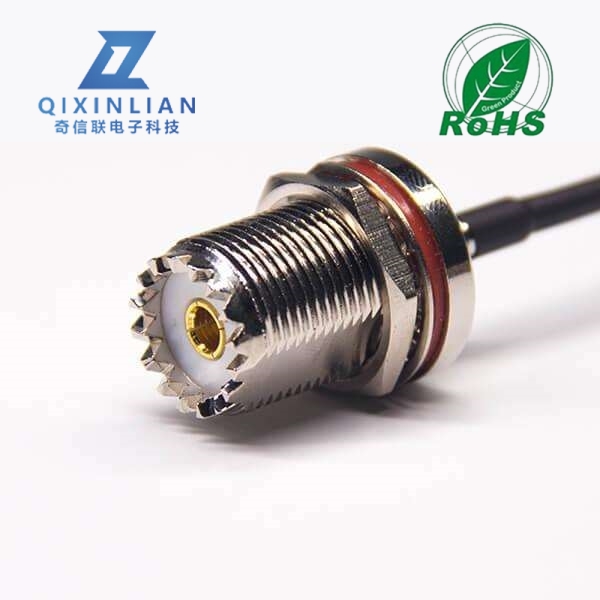 射频线UHF母头180度转MCX公头90度RF线材接RG174